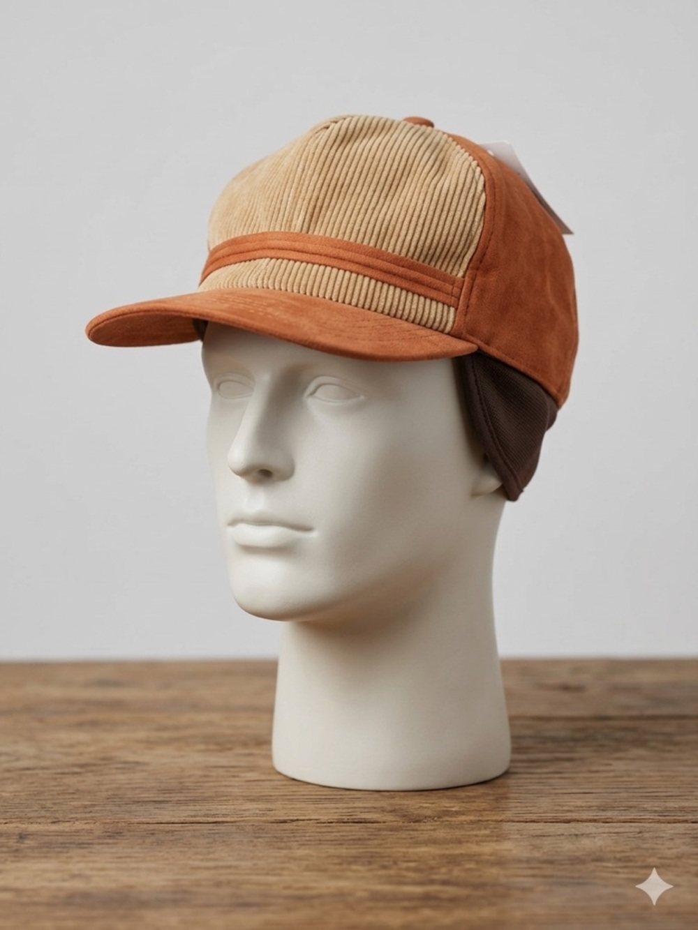 Vintage Corduroy Trapper Hat with Ear Flaps Made in USA Size XL